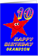 Grandson 10th Birthday Star card