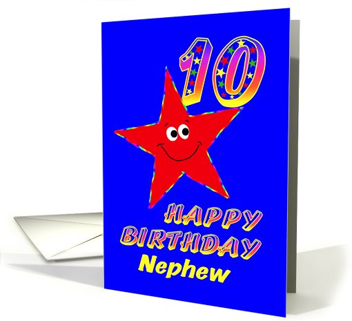 Nephew 10th Birthday Star card (483404)