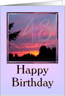 48th Birthday Amazing Pink Sunset card
