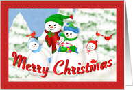 Snowman Christmas Family Fun - Missing you card