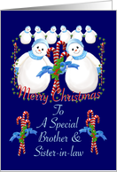 Christmas Snowmen for Brother and Sister-in-law card