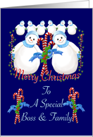 Christmas Snowmen for Boss and Family card