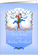Snowmen Holiday Breakfast Invitation card