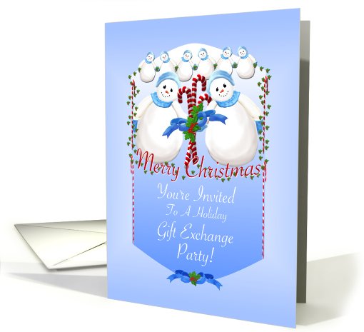 Snowmen Holiday Gift Exchange Invitation card (525030)
