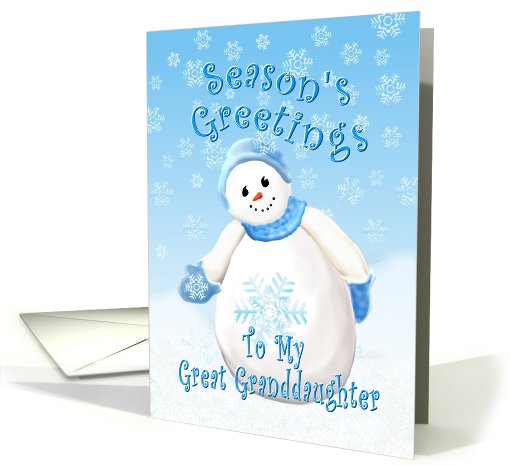 Christmas Greetings for Great Granddaughter card (528510)