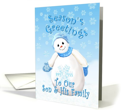 Christmas Greetings for Son and His Family from Both of Us card