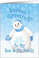 Christmas Greetings for Son and His Family card