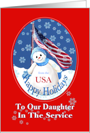 Patriotic Christmas Greeting for Daughter card