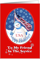 Patriotic Christmas Greeting for Friend card