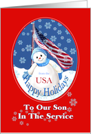 Patriotic Christmas Greeting for Son card