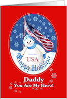 Patriotic Christmas Greeting for Daddy from Child card