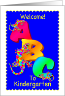 Whimsical Welcome to Kindergarten for Student card