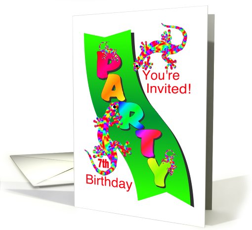 7th Birthday Party Invitation card (532063)