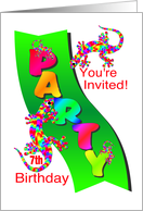 7th Birthday Party Invitation card