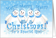 Merry Christmas Snowmen for Special Girl card