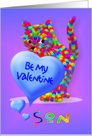 Valentine Kitty Greeting For Son card