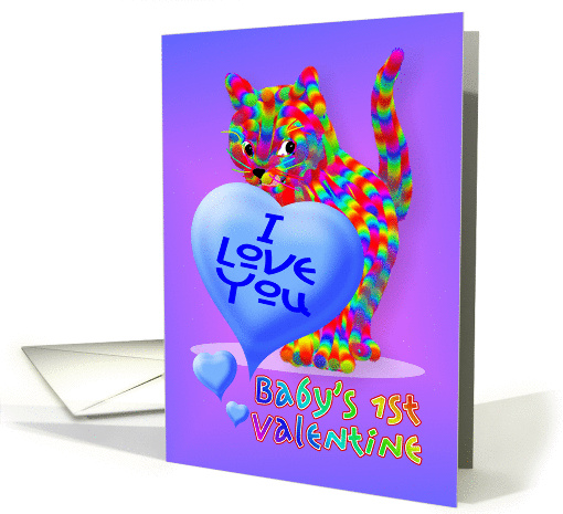 Valentine Kitten for Baby 1st Valentine card (538991)