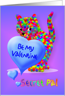 Valentine Kitten Greeting for Secret Pal card