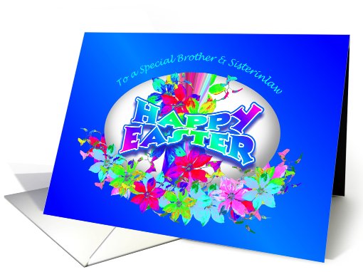 Happy Easter Egg for Brother and Sister-in-law card (561028)