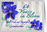 Grandmother 64th Birthday Flower Celebration card