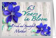 Mother 63rd Birthday Flower Celebration card