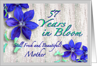 Mother 57th Birthday Flower Celebration card