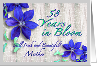 Mother 58th Birthday Flower Celebration card