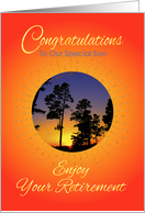 Retirement Congratulations Oregon Sunset for Son card