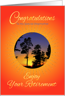 Retirement Congratulations Oregon Sunset for Stepmother card