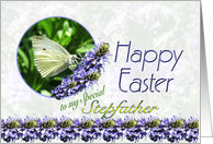 Happy Easter Stepfather Butterfly Flowers card
