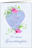 Granddaughter Mother’s Day with Pink and Blue Flowers card