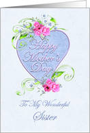 Mother’s Day to Sister from Sister with Pink Flowers and Heart card