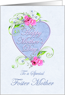 Foster Mother Mother’s Day with Pink and Blue Flowers card