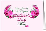 Mother’s Day Tea Invitation with Pink Flowers card
