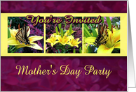 Mother’s Day Party Invitation Butterflies and Flowers card