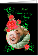 Wedding Anniversary Party Invitation Red Roses Photo Card