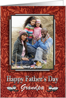 Grandpa Happy Father’s Day Simulated Leather Photo Card