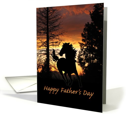 Father's Day Wild Horse Sunset card (597389)