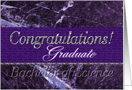 B.S. Graduate Congratulations Purple card