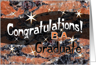 B.A. Graduate Congratulations Orange card