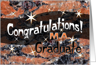 M.A. Graduate Congratulations Orange card
