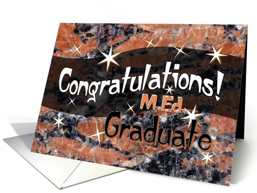 M.Ed. Graduate Congratulations Orange card (610539)