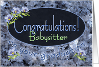 Babysitter Graduation Congratulations Wildflowers card