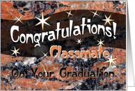 Classmate Graduation Congratulations Orange card