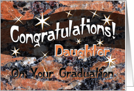 Daughter Graduation Congratulations Orange card