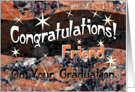 Friend Graduation Congratulations Orange card
