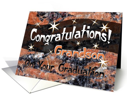 Grandson Graduation Congratulations Orange card (613184)