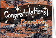 Grandson Graduation Congratulations Orange card