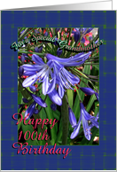 100th Birthday Grandmother Purple Lilies card