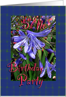 57th Birthday Party Invitation Lavender Lilies card